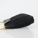 PRADA Shoulder Bag Nylon Black Gold Auth 176186A-4