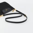PRADA Shoulder Bag Nylon Black Gold Auth 176186A-7