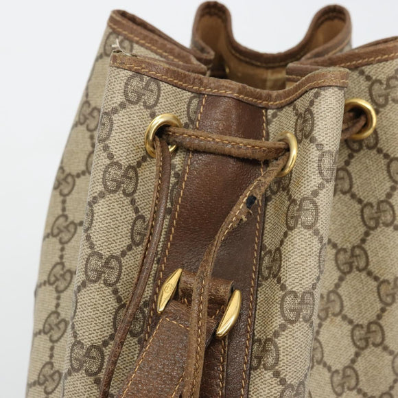 GUCCI GG Supreme Web Sherry Line Bag PVC Beige Gold 001 41 0850 Auth 176189