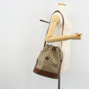 GUCCI GG Supreme Web Sherry Line Bag PVC Beige Gold 001 41 0850 Auth 176189-25