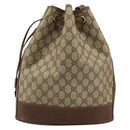 GUCCI GG Supreme Web Sherry Line Bag PVC Beige Gold 001 41 0850 Auth 176189-2