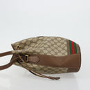 GUCCI GG Supreme Web Sherry Line Bag PVC Beige Gold 001 41 0850 Auth 176189-4
