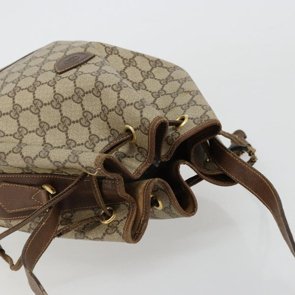 GUCCI GG Supreme Web Sherry Line Bag PVC Beige Gold 001 41 0850 Auth 176189