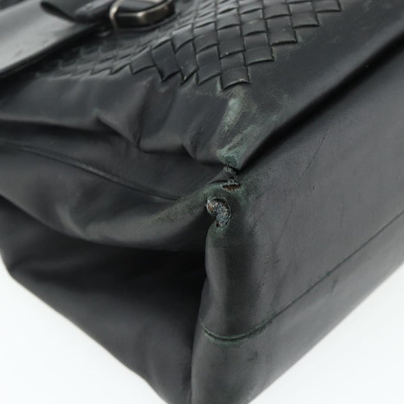 BOTTEGA VENETA INTRECCIATO Business Bag Leather Black 155172 Auth 176192