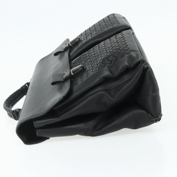 BOTTEGA VENETA INTRECCIATO Business Bag Leather Black 155172 Auth 176192