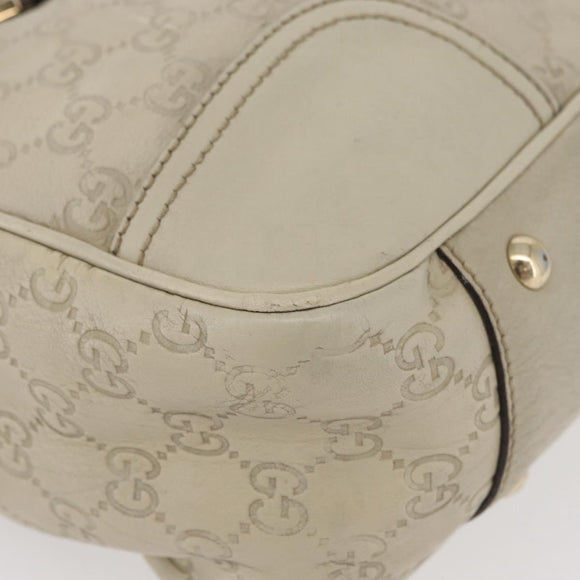 GUCCI GG Canvas Guccissima Princess Bag Leather Ivory Gold 163805 Auth 176193