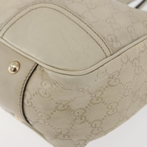 GUCCI GG Canvas Guccissima Princess Bag Leather Ivory Gold 163805 Auth 176193