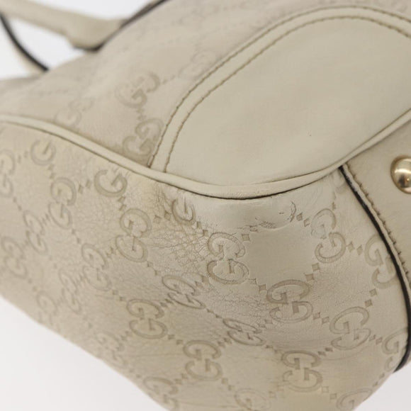 GUCCI GG Canvas Guccissima Princess Bag Leather Ivory Gold 163805 Auth 176193