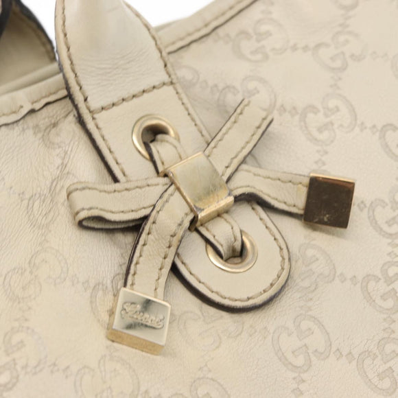 GUCCI GG Canvas Guccissima Princess Bag Leather Ivory Gold 163805 Auth 176193