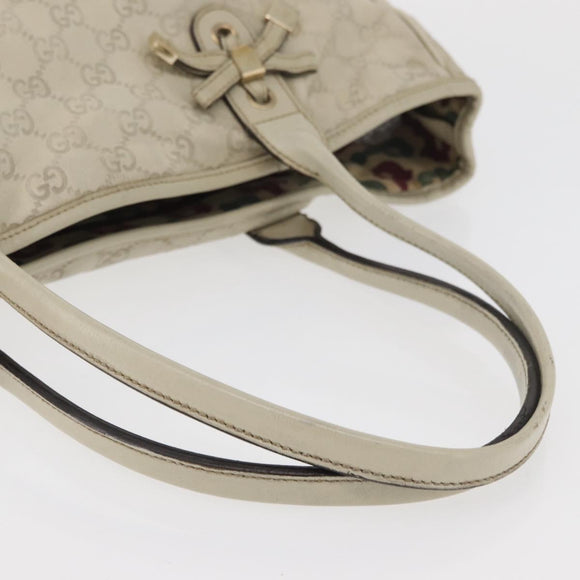 GUCCI GG Canvas Guccissima Princess Bag Leather Ivory Gold 163805 Auth 176193
