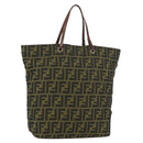 FENDI Zucca Canvas Handtasche Braun Schwarz Auth 176194-1
