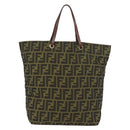 FENDI Zucca Canvas Handtasche Braun Schwarz Auth 176194-2