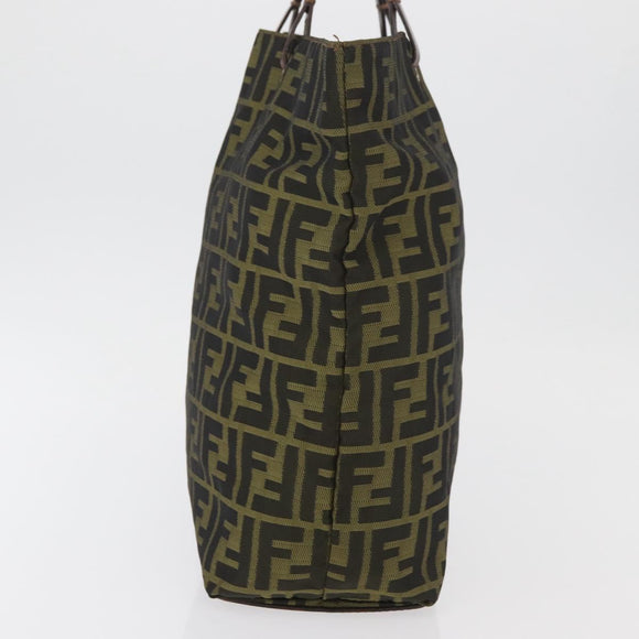 FENDI Zucca Canvas Handtasche Braun Schwarz Auth 176194