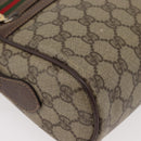 GUCCI GG Supreme Web Sherry Line Bag PVC Beige Gold 001 113 6472 Auth 176195-14