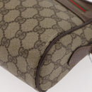 GUCCI GG Supreme Web Sherry Line Bag PVC Beige Gold 001 113 6472 Auth 176195-15