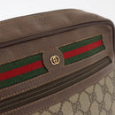 GUCCI GG Supreme Web Sherry Line Bag PVC Beige Gold 001 113 6472 Auth 176195-19