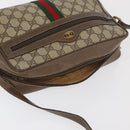 GUCCI GG Supreme Web Sherry Line Bag PVC Beige Red 68 02 005 Auth 176196-6