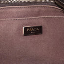 PRADA Canapa MM Hand Bag Canvas Brown Gold Auth 176198-18