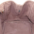 PRADA Canapa MM Hand Bag Canvas Brown Gold Auth 176198-20