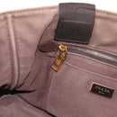 PRADA Canapa MM Hand Bag Canvas Brown Gold Auth 176198-21