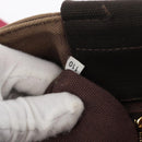 PRADA Canapa MM Hand Bag Canvas Brown Gold Auth 176198-12