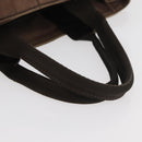 PRADA Canapa MM Hand Bag Canvas Brown Gold Auth 176198-7