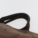 PRADA Canapa MM Hand Bag Canvas Brown Gold Auth 176198-14