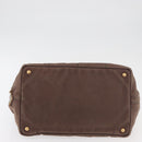 PRADA Canapa MM Hand Bag Canvas Brown Gold Auth 176198-5
