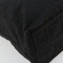 FENDI Zucca Canvas Tote Bag Nylon Black Silver Auth 176210-9