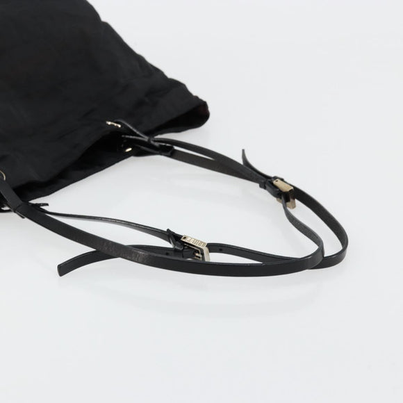 FENDI Zucca Canvas Tote Bag Nylon Black Silver Auth 176210