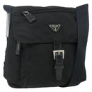 PRADA Shoulder Bag Nylon Black Silver Auth 176211-1