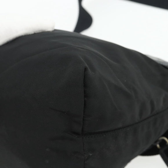 PRADA Shoulder Bag Nylon Black Silver Auth 176211