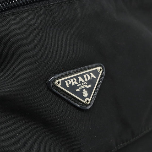 PRADA Shoulder Bag Nylon Black Silver Auth 176211