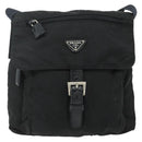 PRADA Shoulder Bag Nylon Black Silver Auth 176211-13