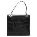 GUCCI Hand Bag Leather Black Silver 007 2002 Auth 176212-2