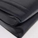 GUCCI Hand Bag Leather Navy Gold Auth 176213-9