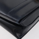 GUCCI Hand Bag Leather Navy Gold Auth 176213-14