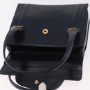 GUCCI Hand Bag Leather Navy Gold Auth 176213-11