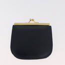 GUCCI Hand Bag Leather Navy Gold Auth 176213-24