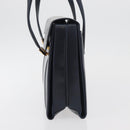 GUCCI Hand Bag Leather Navy Gold Auth 176213-3