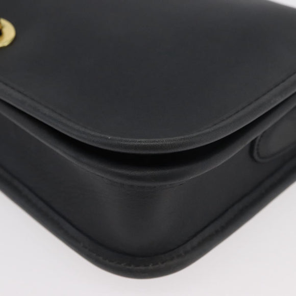 Coach Shoulder Bag Leather Black Gold Auth 176214A