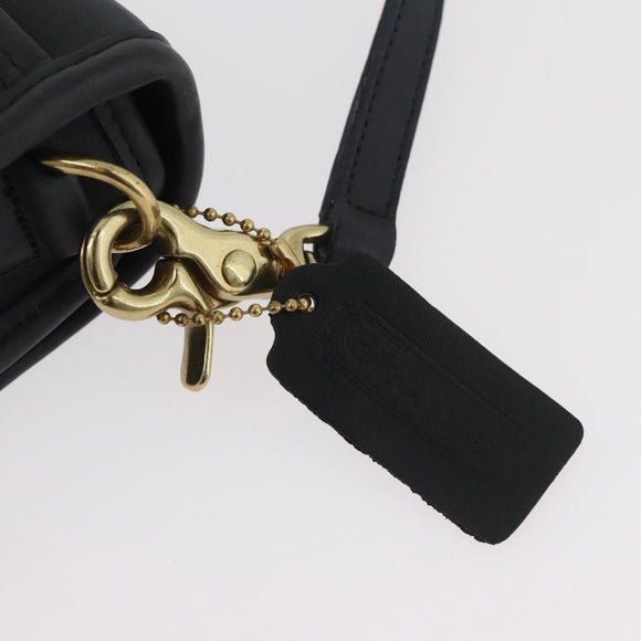 Coach Shoulder Bag Leather Black Gold Auth 176214A
