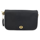Coach Shoulder Bag Leather Black Gold Auth 176214A-13