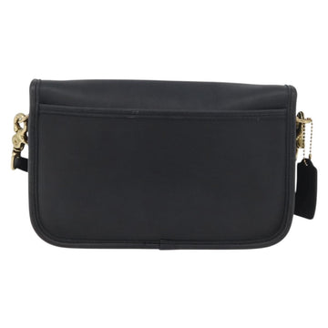 Coach Shoulder Bag Leather Black Gold Auth 176214A - 0