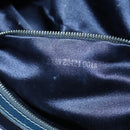 FENDI Zucchino Canvas Mamma Baguette Shoulder Bag Navy Silver Auth 176216SAM-24