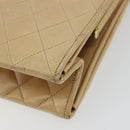 CHANEL Matelasse Chain Shoulder Bag Lamb Skin Beige Gold CC Auth 176218-16
