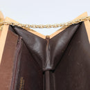 CHANEL Matelasse Chain Shoulder Bag Lamb Skin Beige Gold CC Auth 176218-19