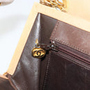 CHANEL Matelasse Chain Shoulder Bag Lamb Skin Beige Gold CC Auth 176218-21