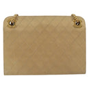 CHANEL Matelasse Chain Shoulder Bag Lamb Skin Beige Gold CC Auth 176218-2