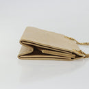 CHANEL Matelasse Chain Shoulder Bag Lamb Skin Beige Gold CC Auth 176218-3